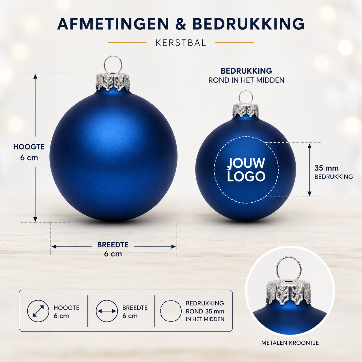 Kerstbal Bedrukken 6 cm