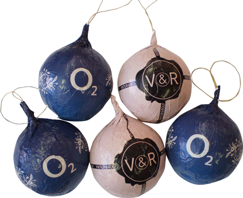 Chocolade kerstbal bedrukken