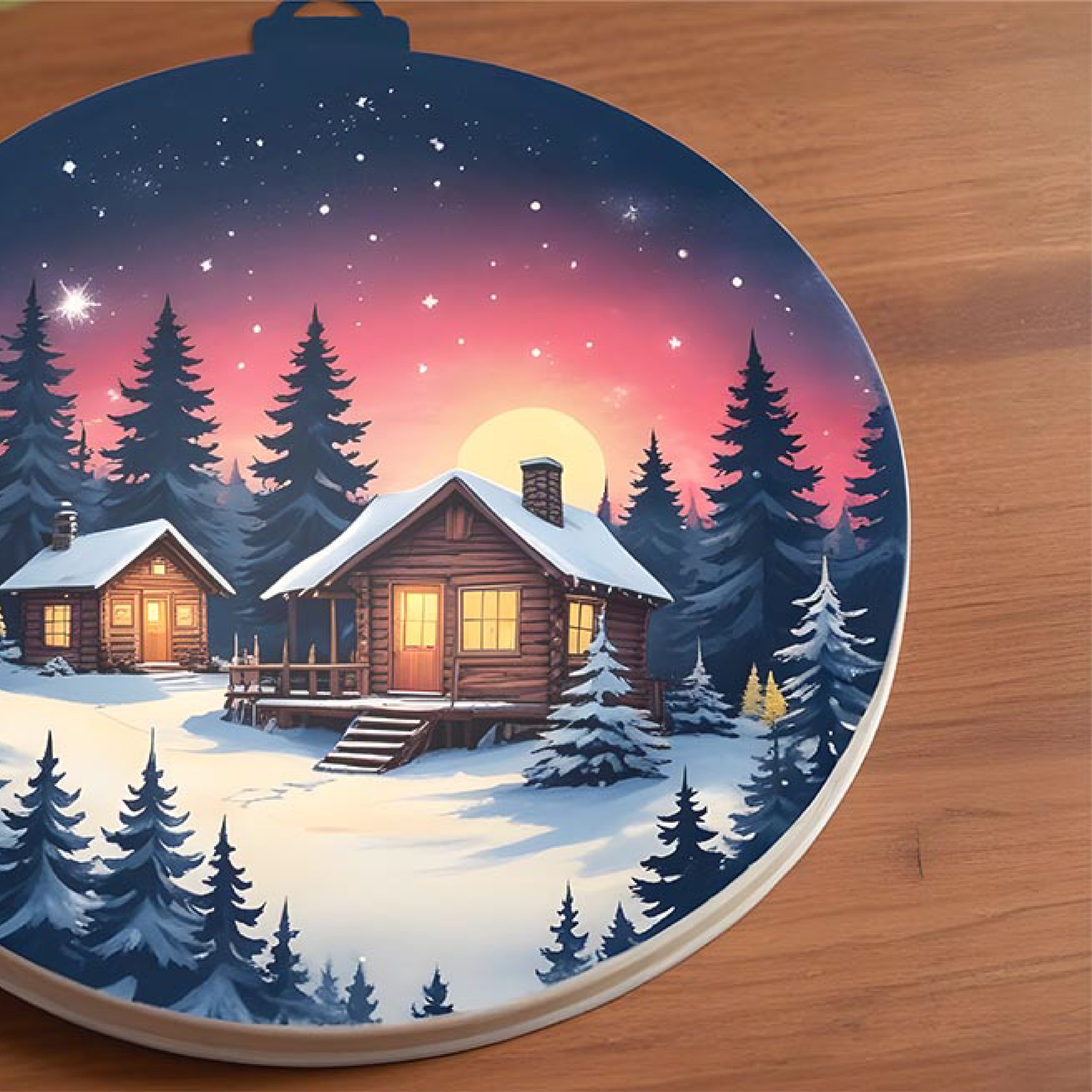 Houten kerstbal bedrukken