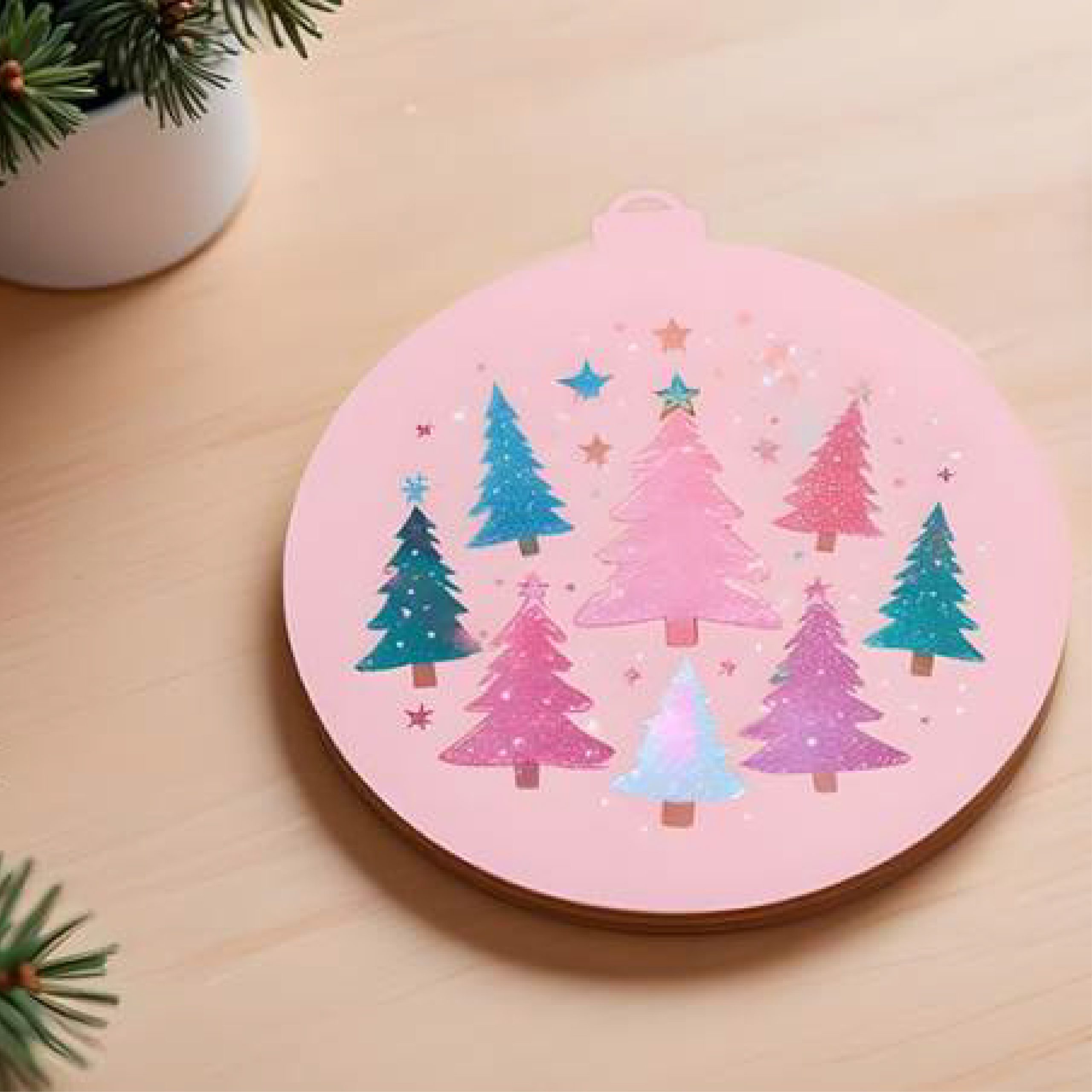 Houten kerstbal bedrukken