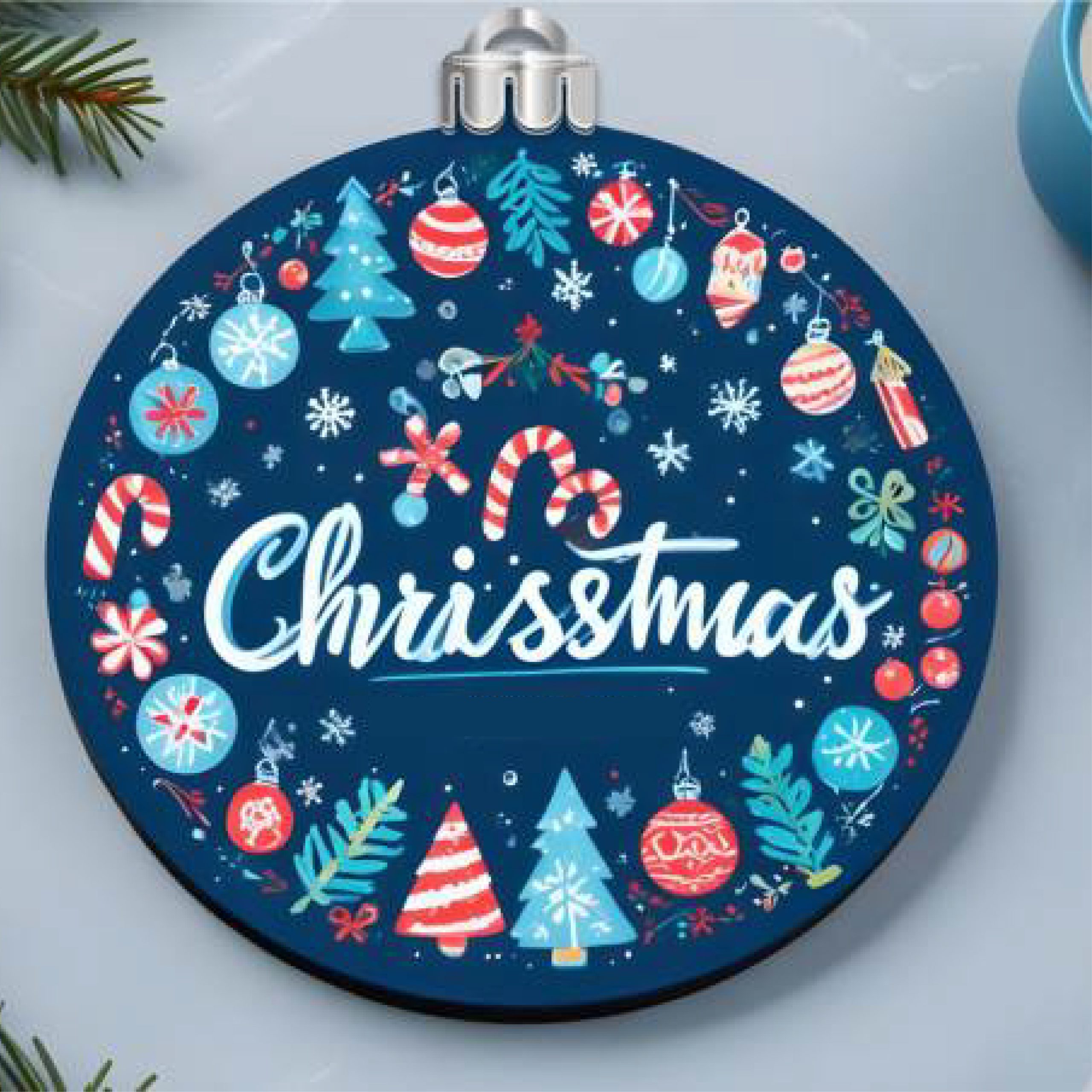 Houten kerstbal bedrukken