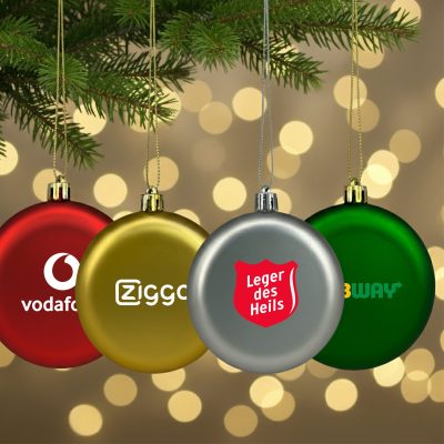 Platte kerstbal bedrukken