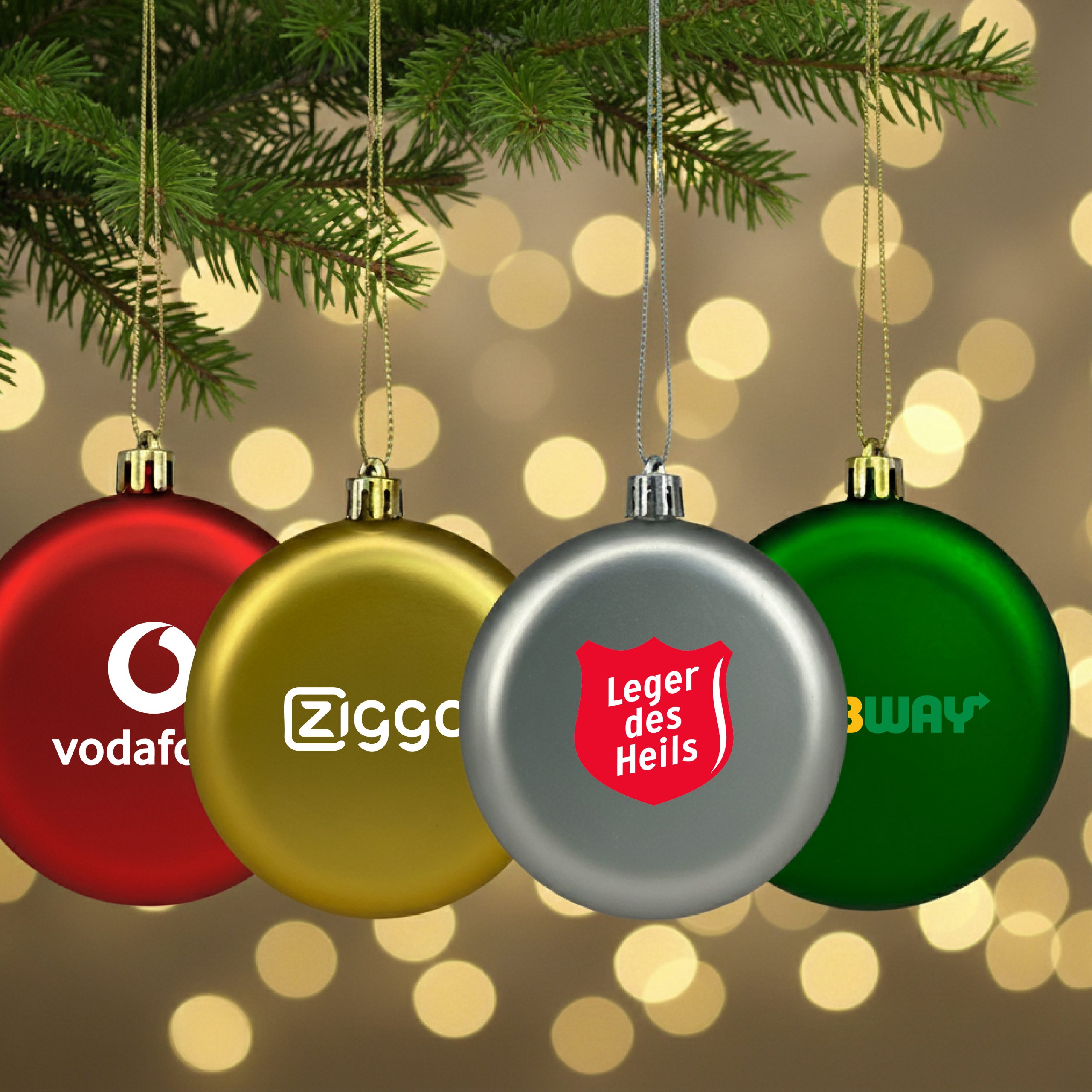 Platte kerstbal bedrukken