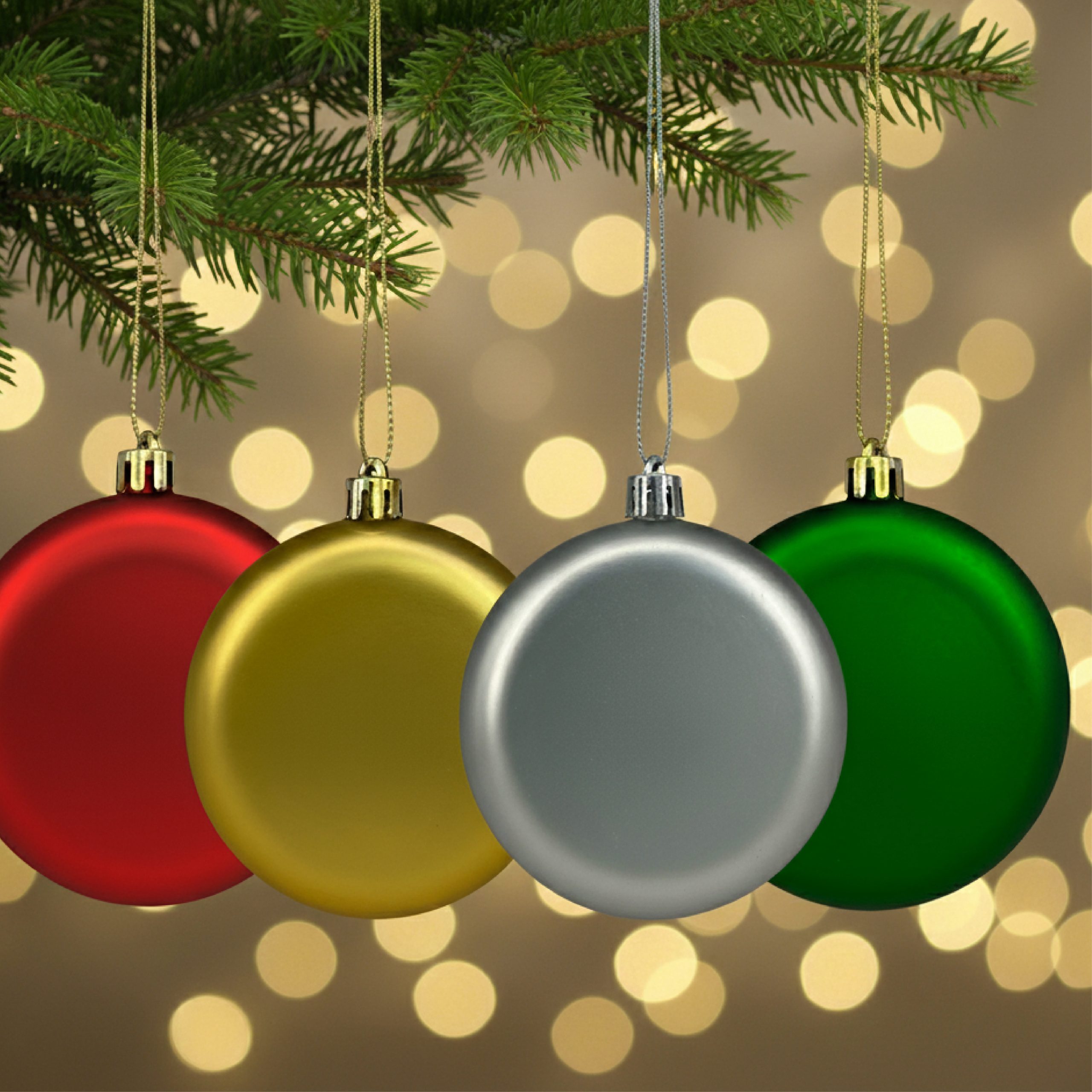 Platte kerstbal bedrukken