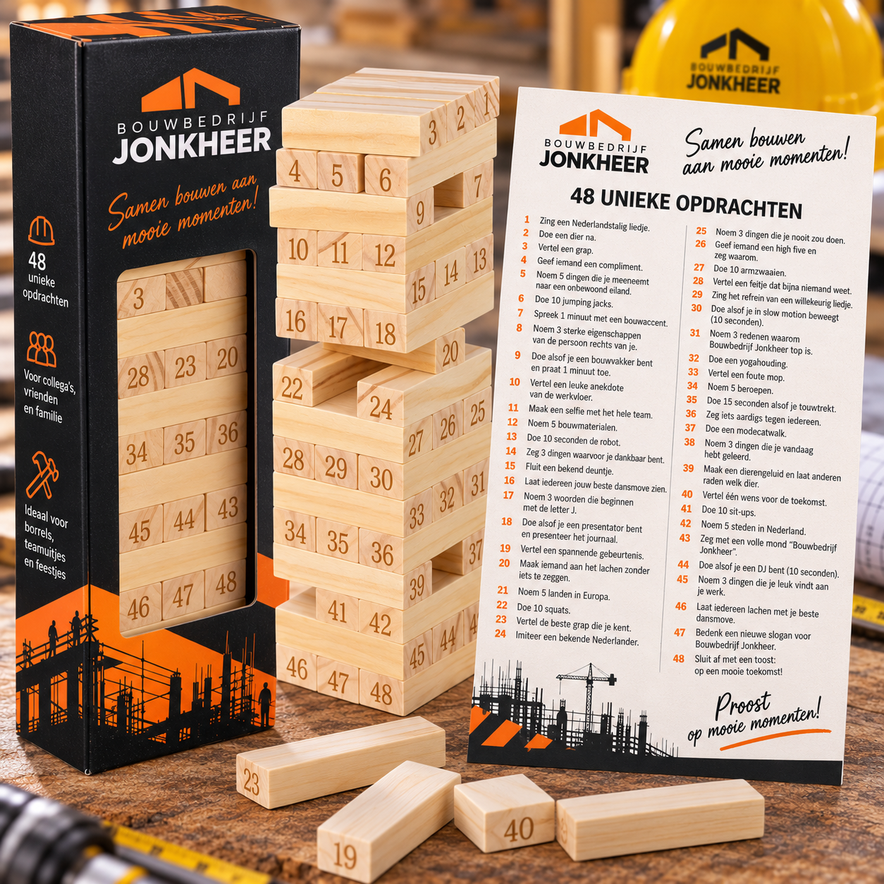 Jenga opdrachten spel bedrukken bedrukken