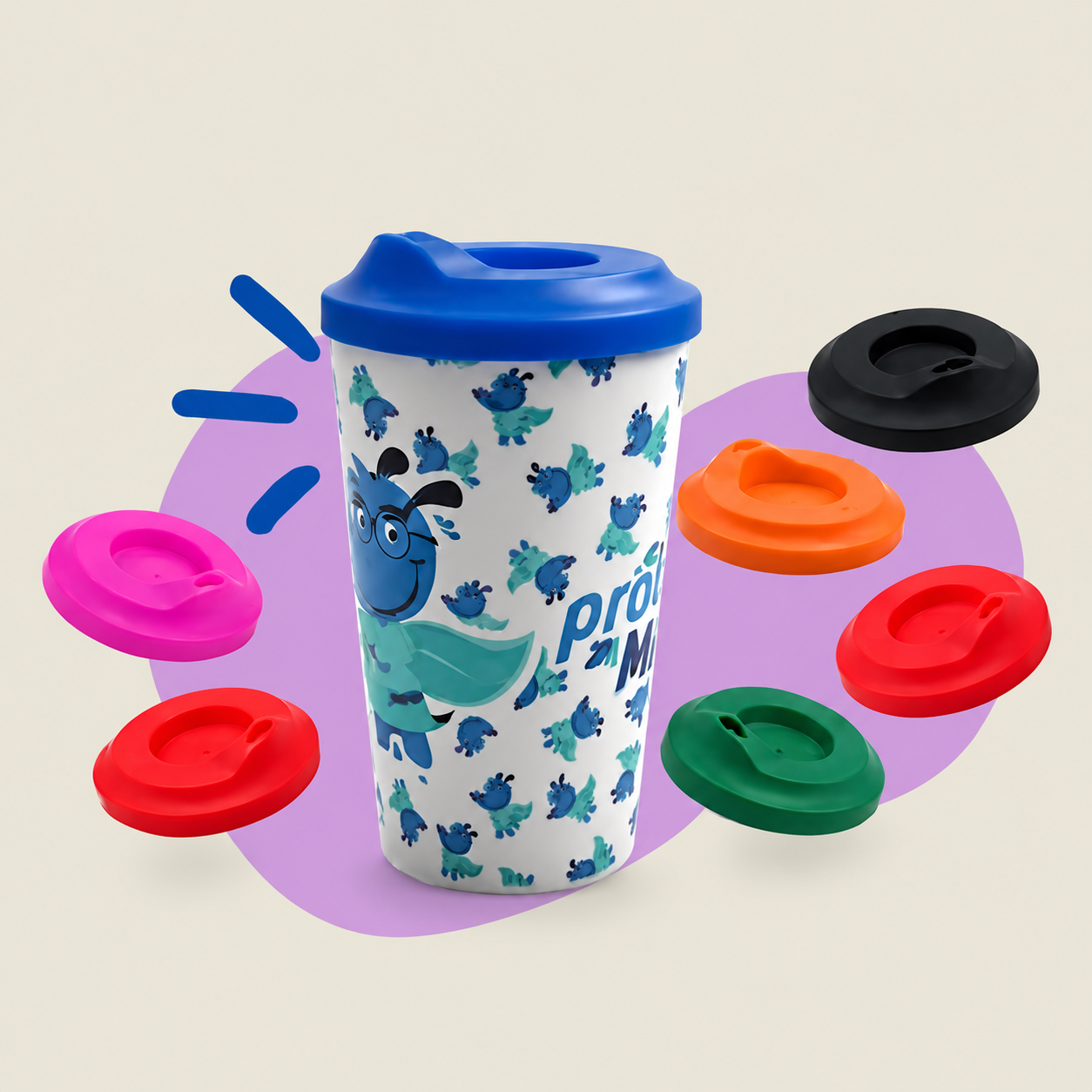 Plastic beker met deksel Bedrukken 33 cl bedrukken