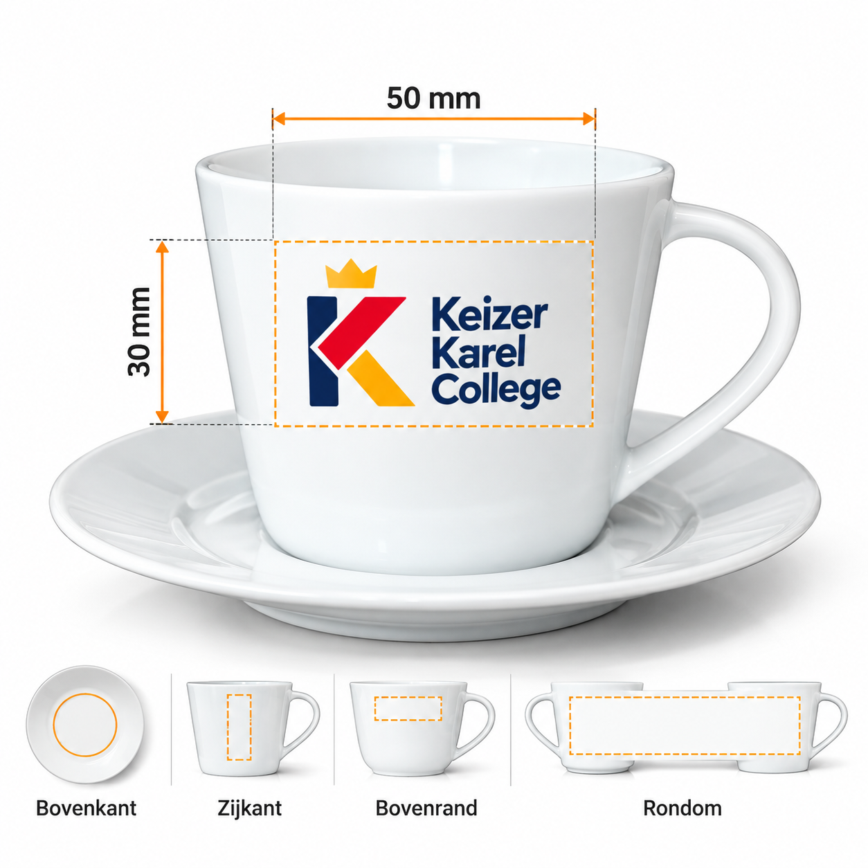 Kop en Schotel Bedrukken 20 cl bedrukken