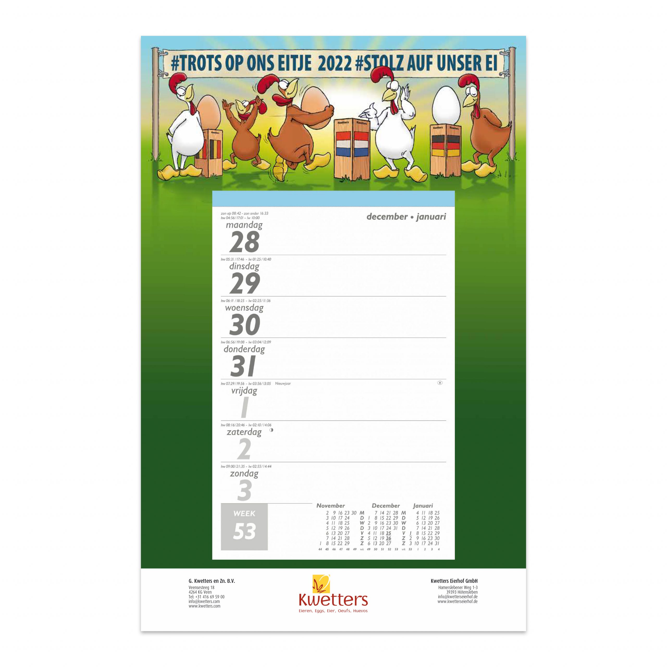 Week blok kalender 2027 bedrukken bedrukken