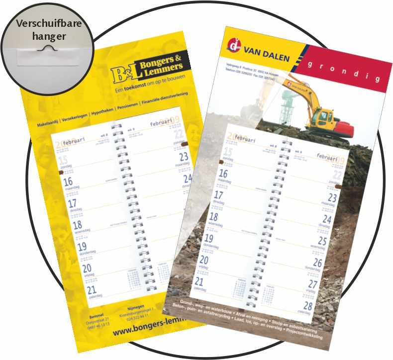 Week omlegkalender 2027 bedrukken Full colour bedrukken