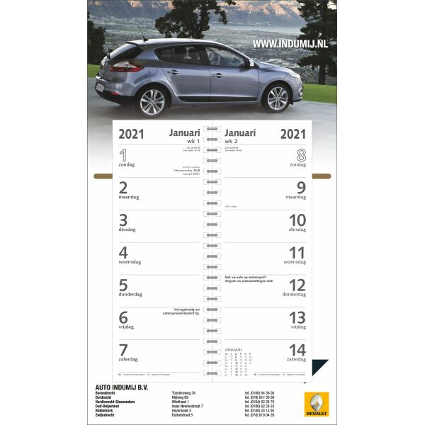 Week omlegkalender 2027 bedrukken Full colour bedrukken