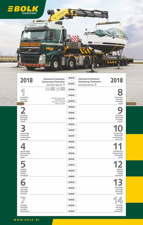 Week omlegkalender 2027 bedrukken Full colour bedrukken