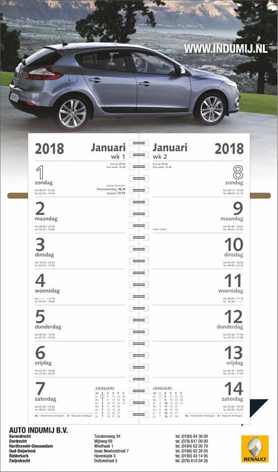 Week omlegkalender 2027 bedrukken Full colour bedrukken